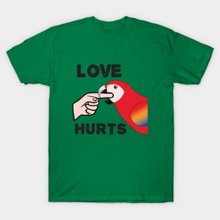 Love Hurts - Scarlet Macaw Parrot T-Shirt